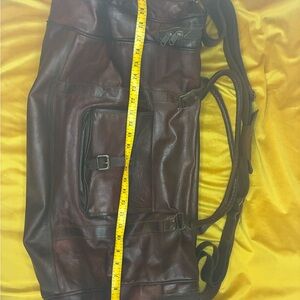 Sophisticated Dark Brown Leather Duffel Bag for Men